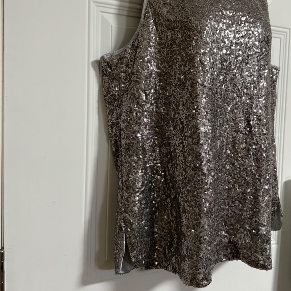 IN'VOLAND Sequins Sleeveless Top SZ 20W Lined Disco Party New Years Glam - Picture 6 of 6